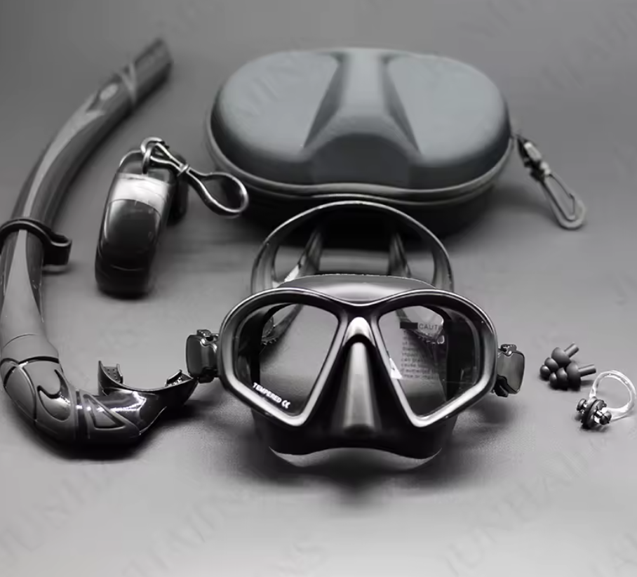 Tempered Glass Mask and Snorkel With Camera Mount