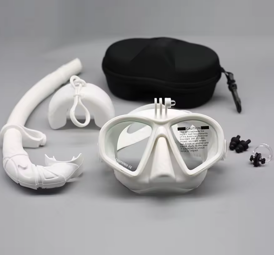Tempered Glass Mask and Snorkel With Camera Mount